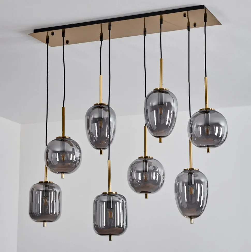 Suspension Verbania Laiton, 8 Lumieres