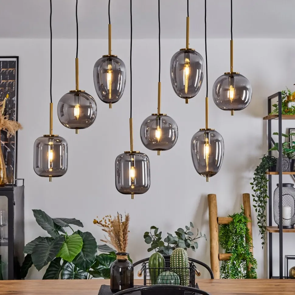 Suspension Verbania Laiton, 8 Lumieres
