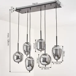 Suspension Verbania Noir, 6 Lumieres
