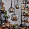 Suspension Verre 20 Cm, 25 Cm, 30Cm Koyoto Chrome, Fume, 3 Lumieres