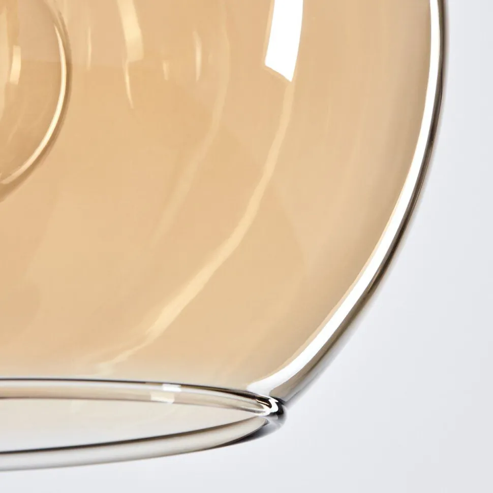 Suspension Verre 15 Cm Koyoto Ambre, 5 Lumieres