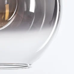 Suspension Verre 30 Cm Koyoto Clair, Fume, 4 Lumieres