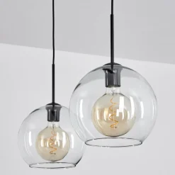 Suspension Verre 25 Cm Koyoto Clair, 2 Lumieres
