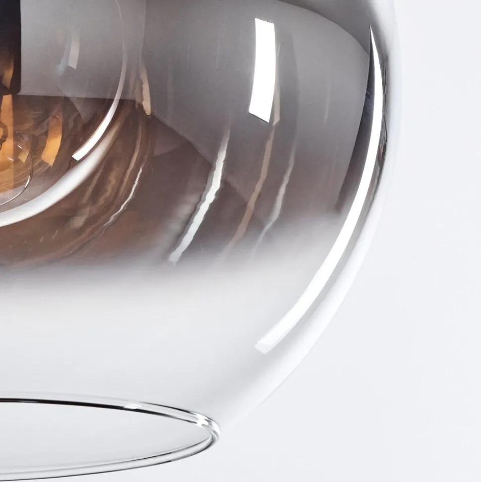 Suspension Verre 30 Cm Koyoto Chrome, Clair, Fume, 1 Lumiere