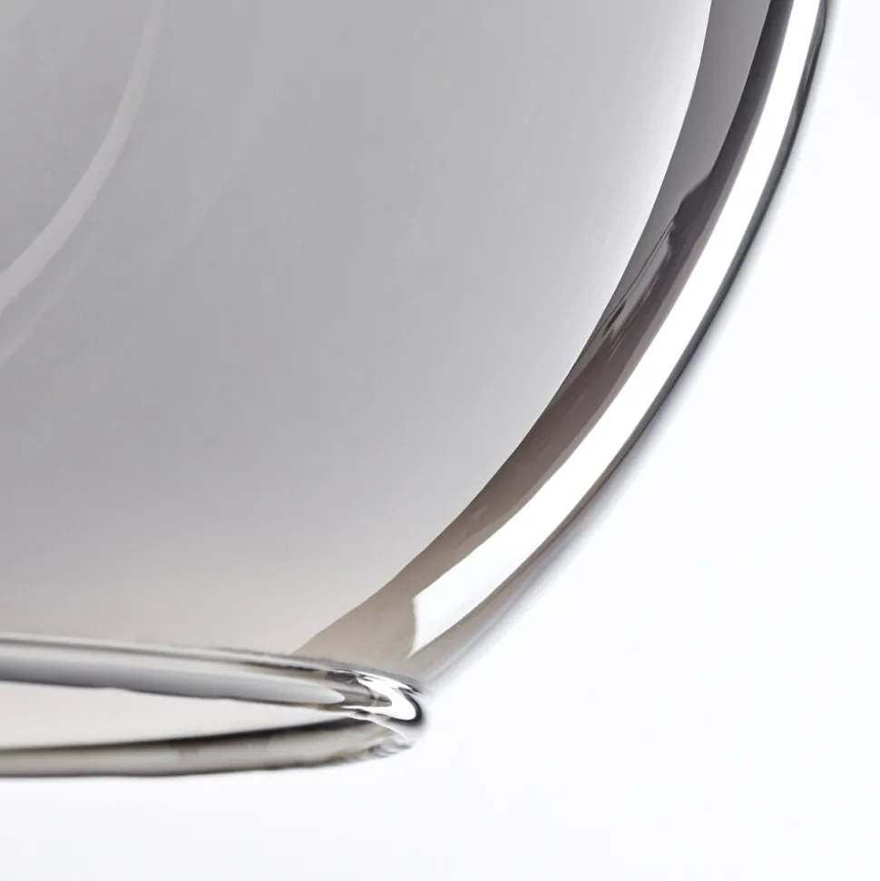 Suspension Verre 25 Cm Koyoto Chrome, Fume, 3 Lumieres