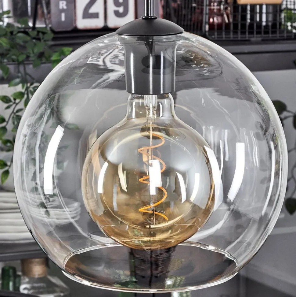 Suspension Verre 25 Cm Koyoto Clair, 3 Lumieres