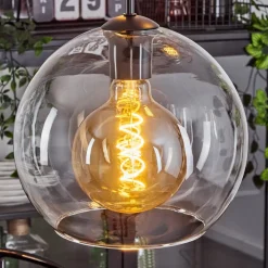 Suspension Verre 25 Cm Koyoto Clair, 3 Lumieres