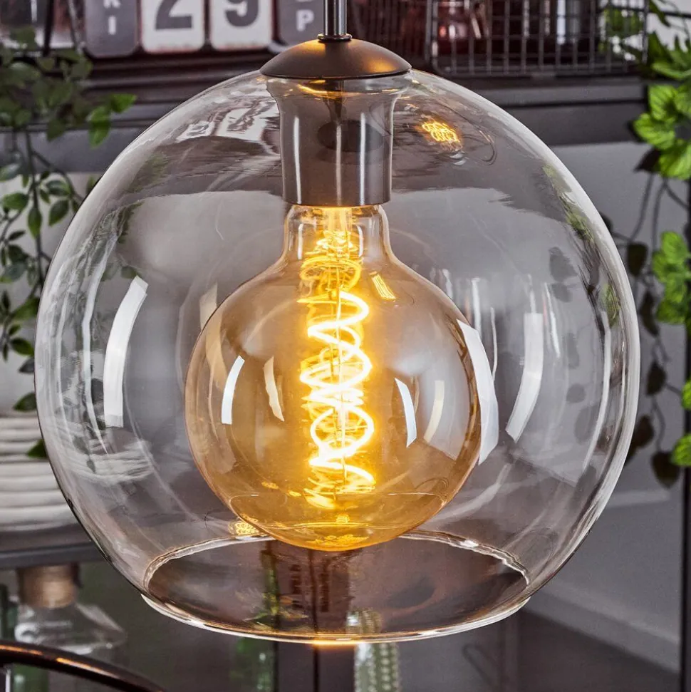 Suspension Verre 25 Cm Koyoto Clair, 3 Lumieres