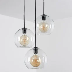 Suspension Verre 25 Cm Koyoto Clair, 3 Lumieres