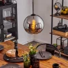 Suspension Verre 25 Cm Koyoto Chrome, Fume, 1 Lumiere
