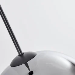 Suspension Verre 25 Cm Koyoto Chrome, Fume, 1 Lumiere