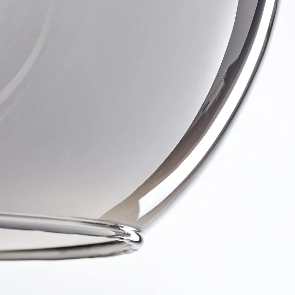 Suspension Verre 25 Cm Koyoto Chrome, Fume, 1 Lumiere