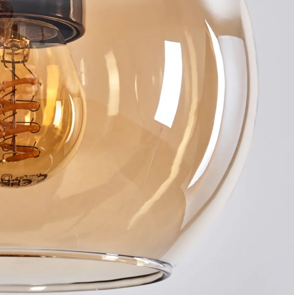 Suspension Verre 15 Cm Koyoto Ambre, 3 Lumieres