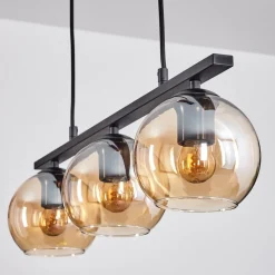 Suspension Verre 15 Cm Koyoto Ambre, 3 Lumieres