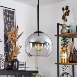 Suspension Verre 15 Cm Koyoto Clair, Fume, 1 Lumiere