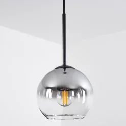 Suspension Verre 15 Cm Koyoto Clair, Fume, 1 Lumiere