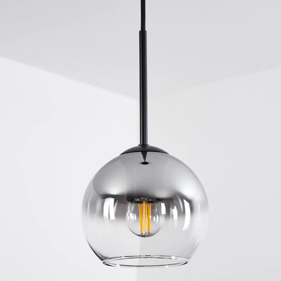 Suspension Verre 15 Cm Koyoto Clair, Fume, 1 Lumiere