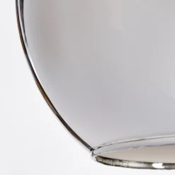 Suspension Verre 25 Cm Koyoto Chrome, Fume, 3 Lumieres