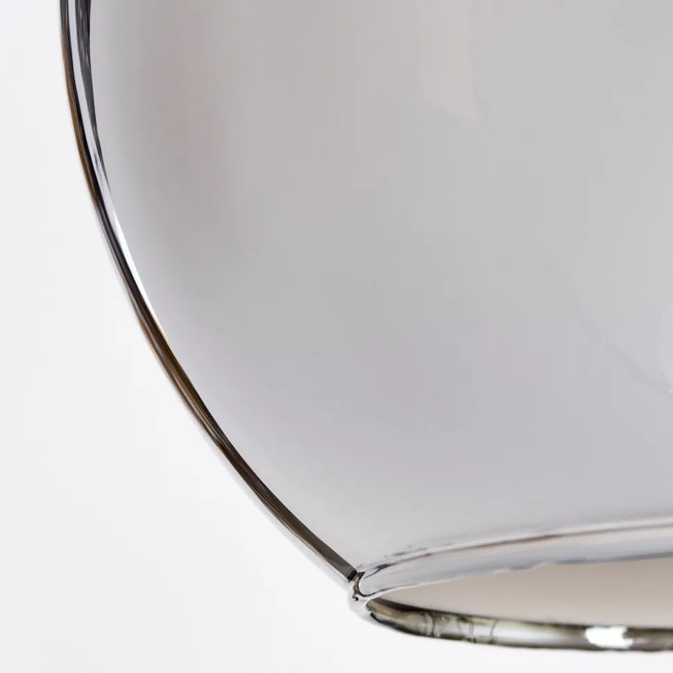 Suspension Verre 25 Cm Koyoto Chrome, Fume, 3 Lumieres