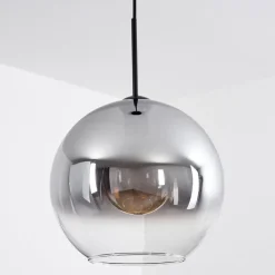 Suspension Verre 30 Cm Koyoto Clair, Fume, 1 Lumiere