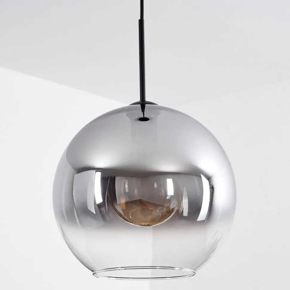 Suspension Verre 30 Cm Koyoto Clair, Fume, 1 Lumiere
