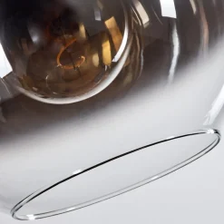 Suspension Verre 30 Cm Koyoto Chrome, Clair, Fume, 3 Lumieres