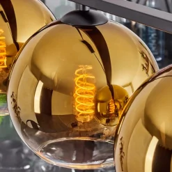 Suspension Verre 20 Cm Koyoto Or, 4 Lumieres