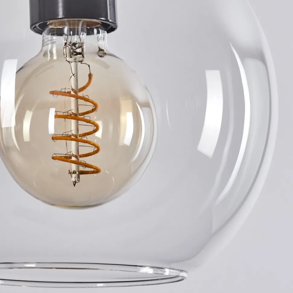 Suspension Verre 20 Cm Koyoto Clair, 5 Lumieres