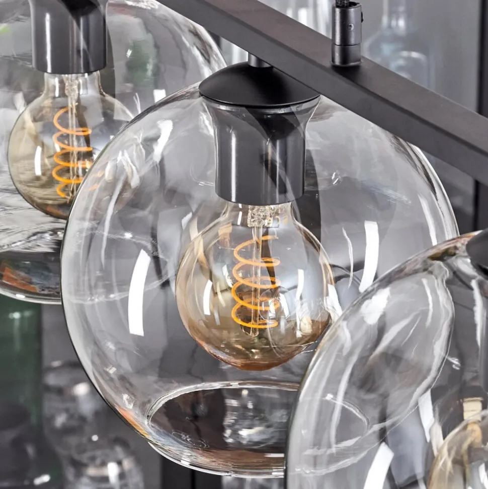 Suspension Verre 20 Cm Koyoto Clair, 5 Lumieres