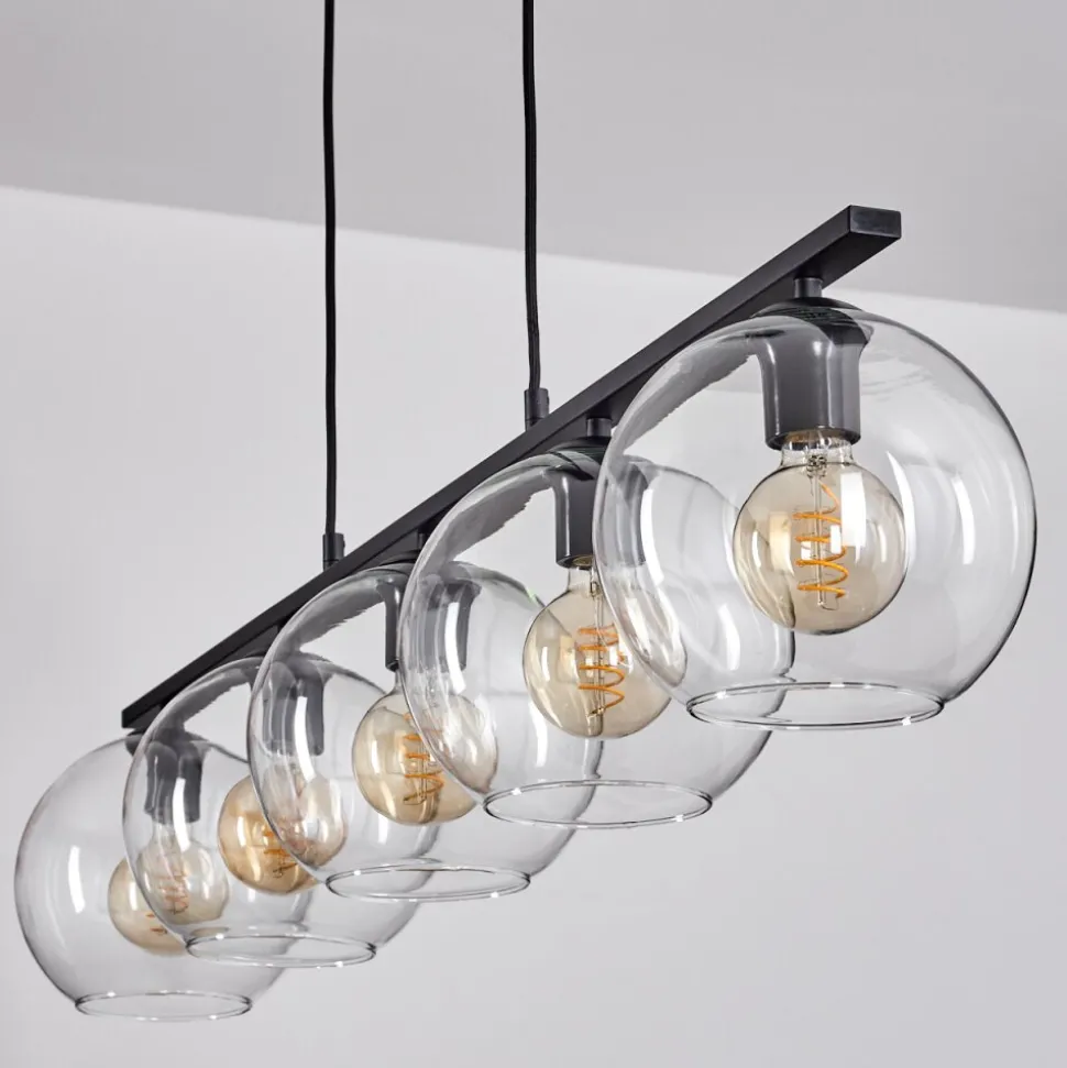 Suspension Verre 20 Cm Koyoto Clair, 5 Lumieres