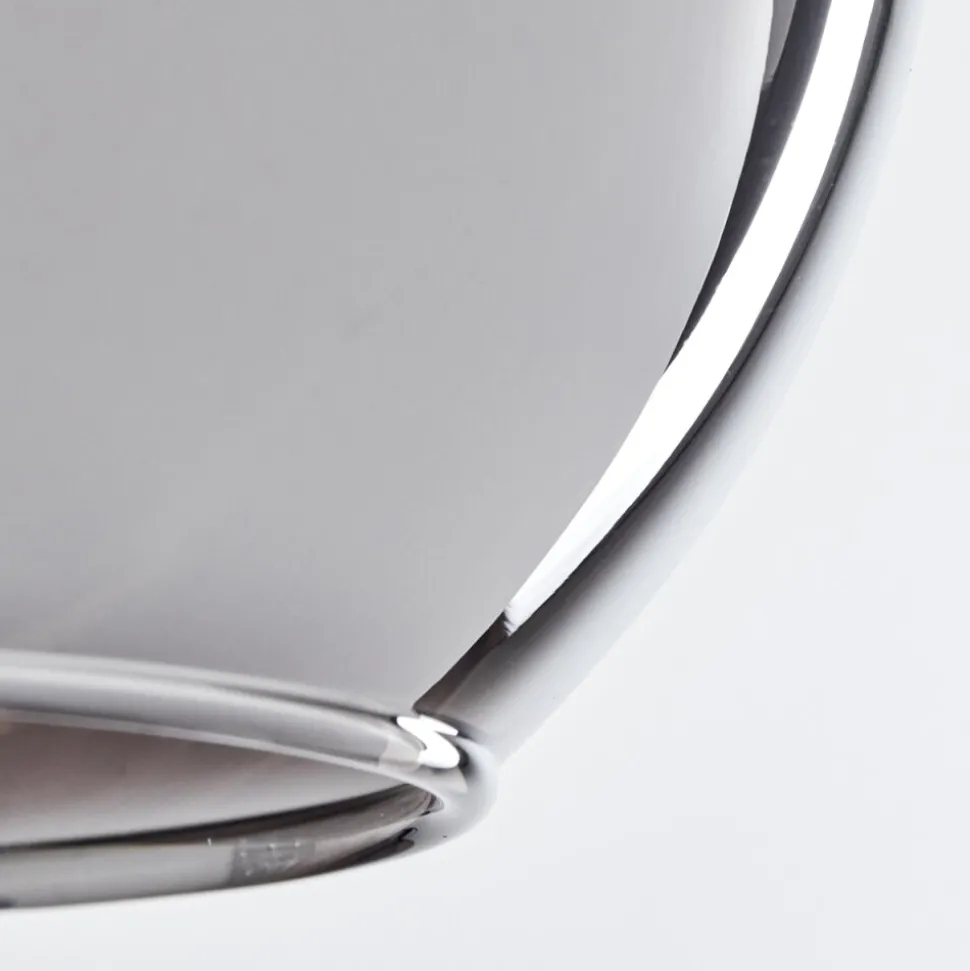 Suspension Verre 15 Cm Koyoto Chrome, Fume, 3 Lumieres