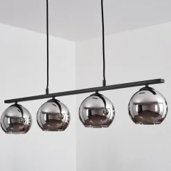 Suspension Verre 15 Cm Koyoto Fume, 4 Lumieres
