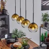 Suspension Verre 15 Cm Koyoto Or, Clair, 4 Lumieres