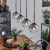 Suspension Verre 15 Cm Koyoto Clair, Fume, 4 Lumieres