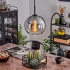 Suspension Verre 25 Cm Koyoto Acier Inoxydable, Noir, 1 Lumiere