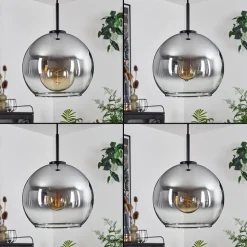 Suspension Verre 25 Cm Koyoto Acier Inoxydable, Noir, 1 Lumiere