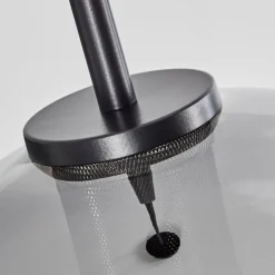 Suspension Verre 25 Cm Koyoto Acier Inoxydable, Noir, 1 Lumiere