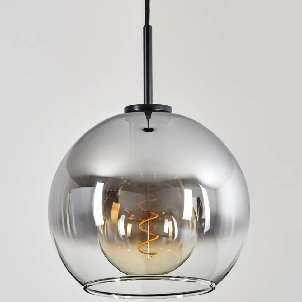 Suspension Verre 25 Cm Koyoto Acier Inoxydable, Noir, 1 Lumiere