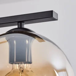 Suspension Verre 20 Cm Koyoto Ambre, 5 Lumieres