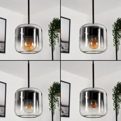 Suspension Verre 15 Cm Lauden Clair, Fume, 1 Lumiere