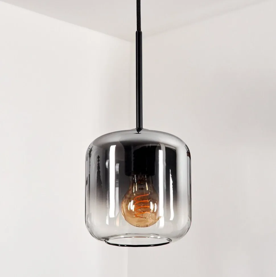 Suspension Verre 15 Cm Lauden Clair, Fume, 1 Lumiere