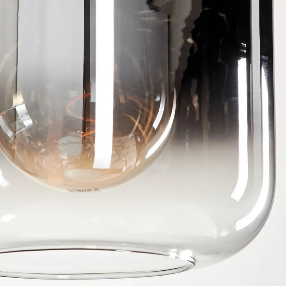 Suspension Verre 25Cm Lauden Chrome, Clair, Fume, 1 Lumiere