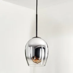 Suspension Verre 15Cm Vevino Clair, Fume, 1 Lumiere