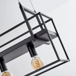 Suspension Victorine Chrome, Noir, 5 Lumieres