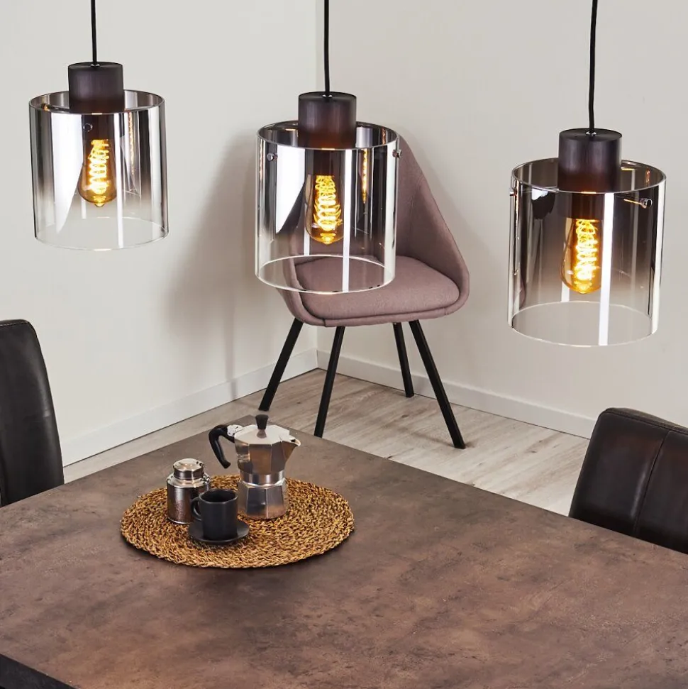 Suspension Wichit Noir, 3 Lumieres