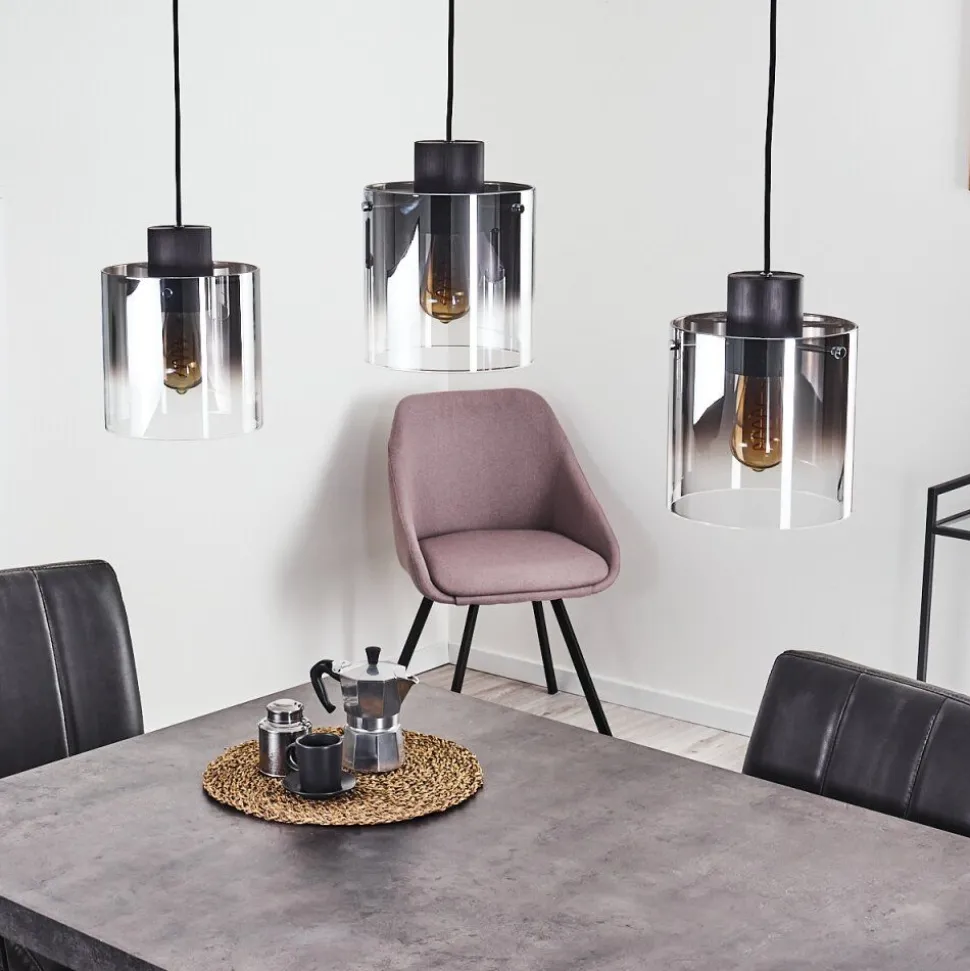 Suspension Wichit Noir, 3 Lumieres