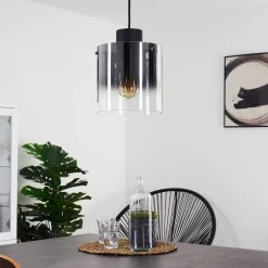Suspension Wichita Fumee, Noir, 1 Lumiere