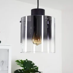 Suspension Wichita Fumee, Noir, 1 Lumiere