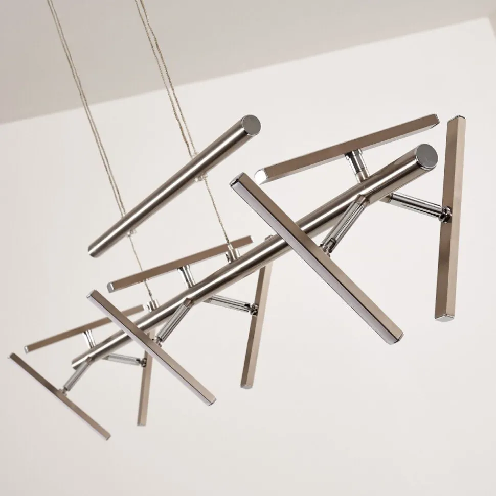 Suspension Windsor Led Chrome, Nickel Mat, 9 Lumieres