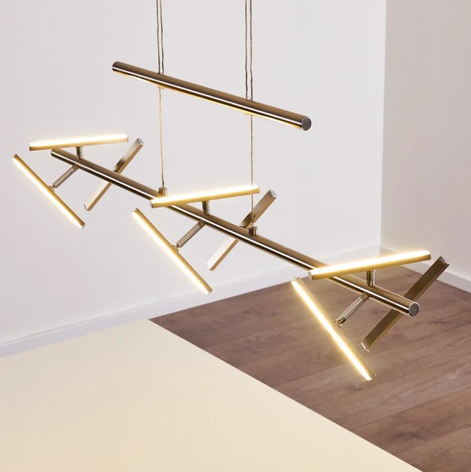 Suspension Windsor Led Chrome, Nickel Mat, 9 Lumieres